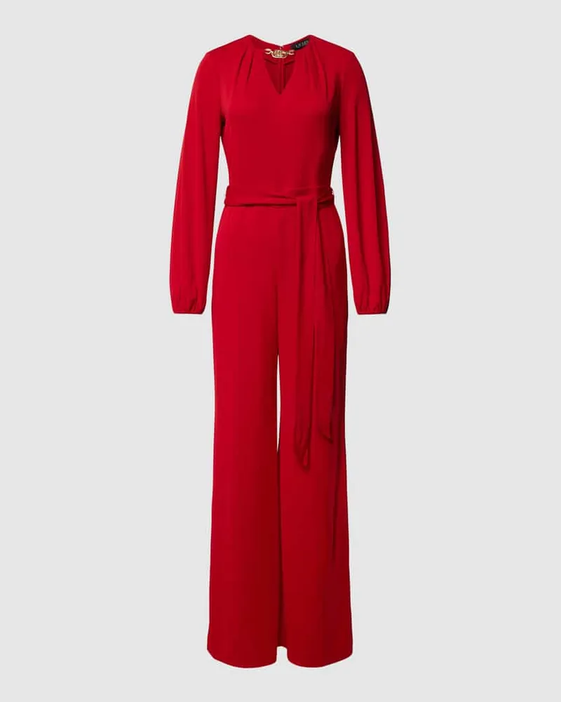 Ralph Lauren Jumpsuit mit Bindegürtel Modell 'DELAHANE Rot