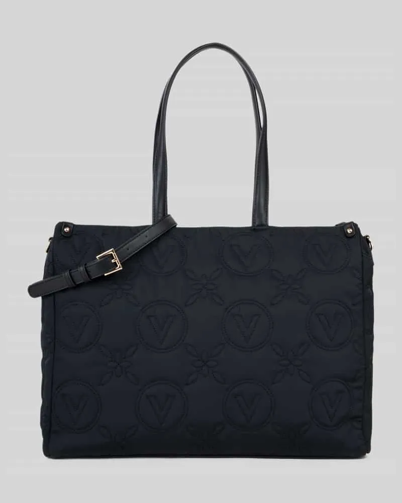 Valentino Bags Shopper aus Polyester-Mix mit Logo-Stickerei Black