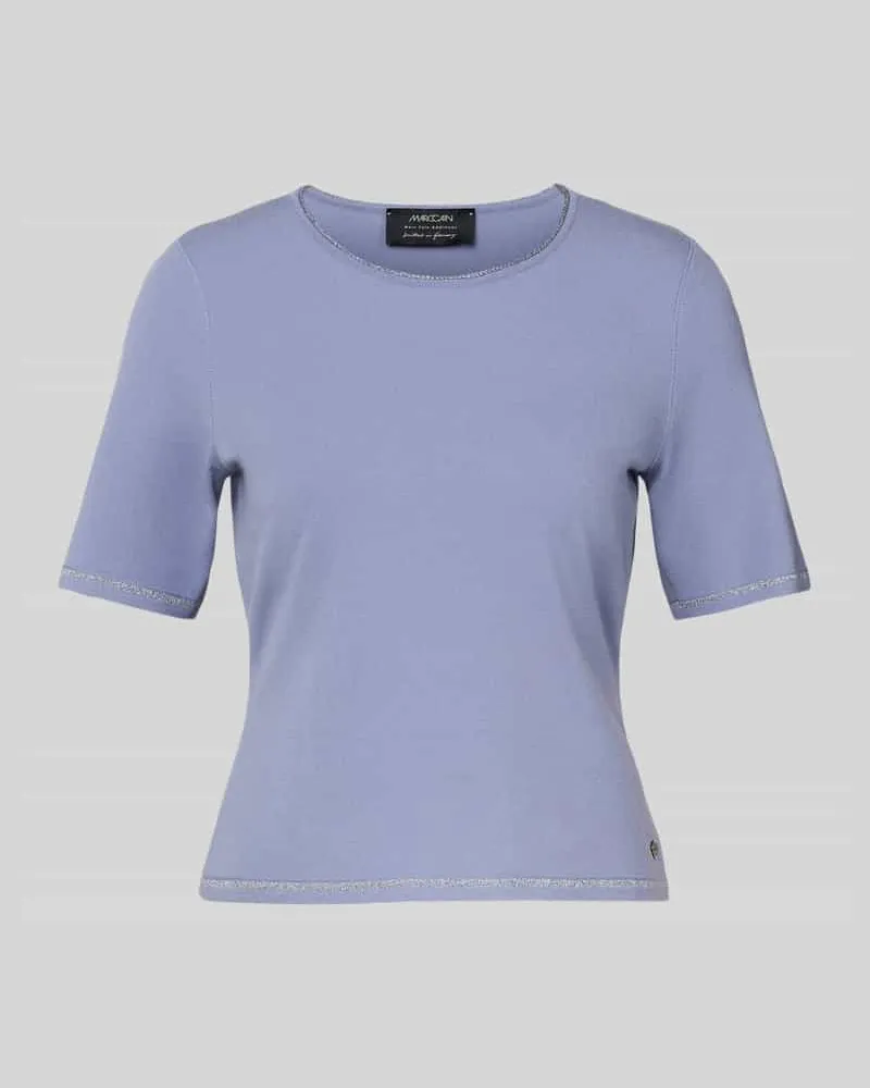 Marc Cain Strickshirt aus Viskose-Mix mit Rundhalsausschnitt Lavender