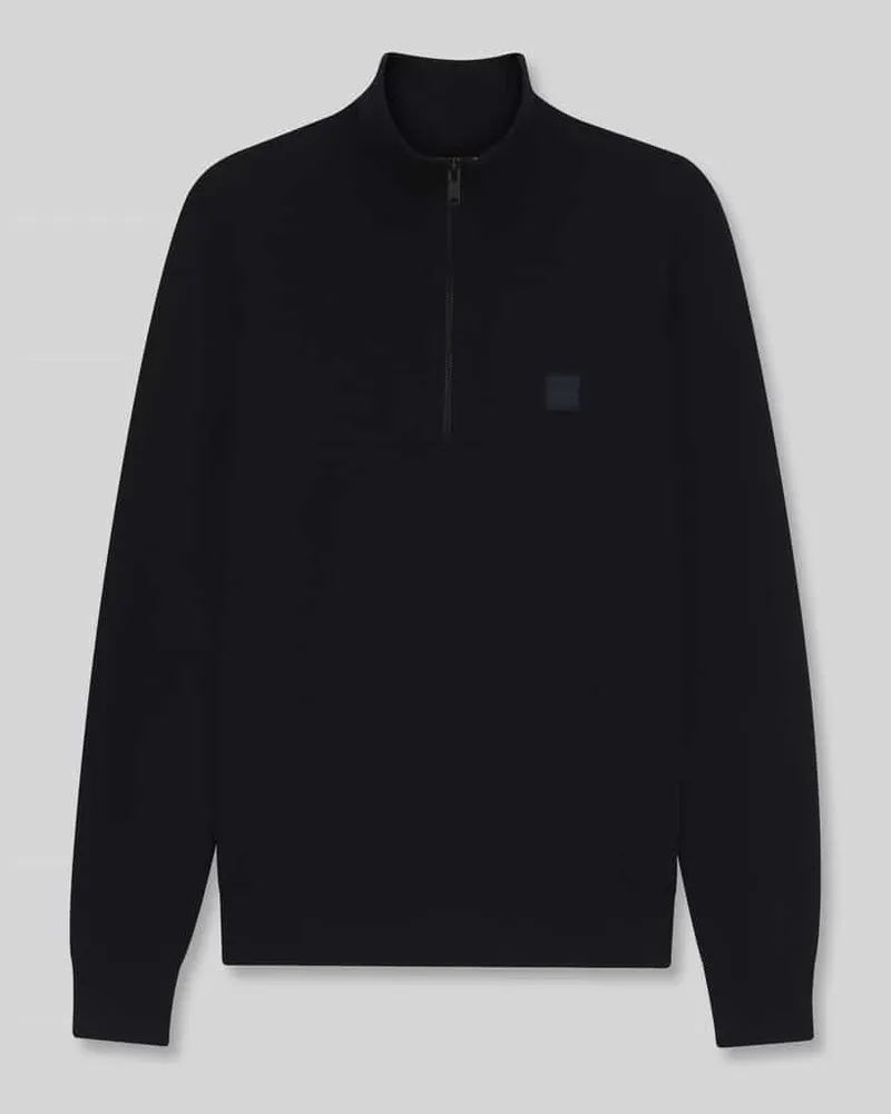 HUGO BOSS Regular Fit Troyer aus Baumwoll-Mix Modell 'Kanobix Dunkelblau