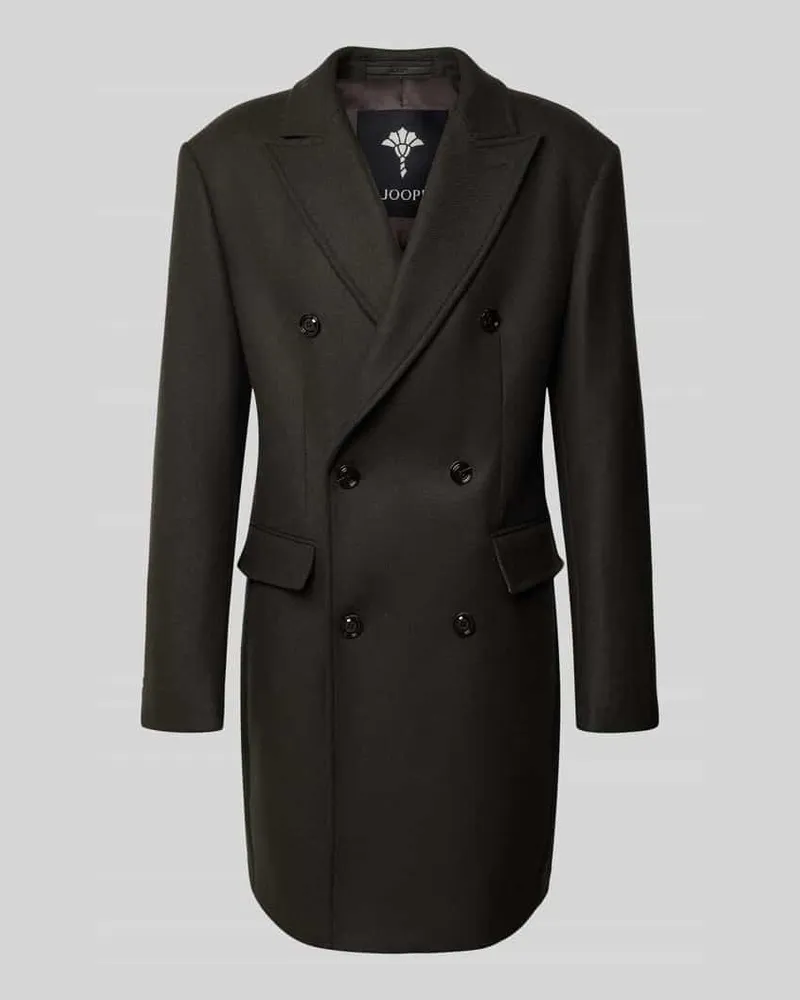 JOOP! Mantel aus Woll-Mix mit Reverskragen Modell 'Richborne Dunkelgruen