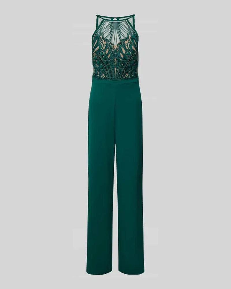 Lipsy  Jumpsuit mit floralen Stickereien Dunkelgruen