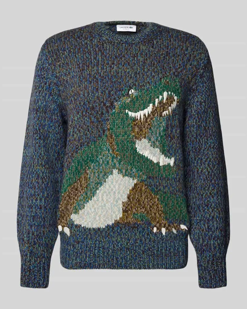 Lacoste Regular Fit Strickpullover aus Woll-Mix Blau