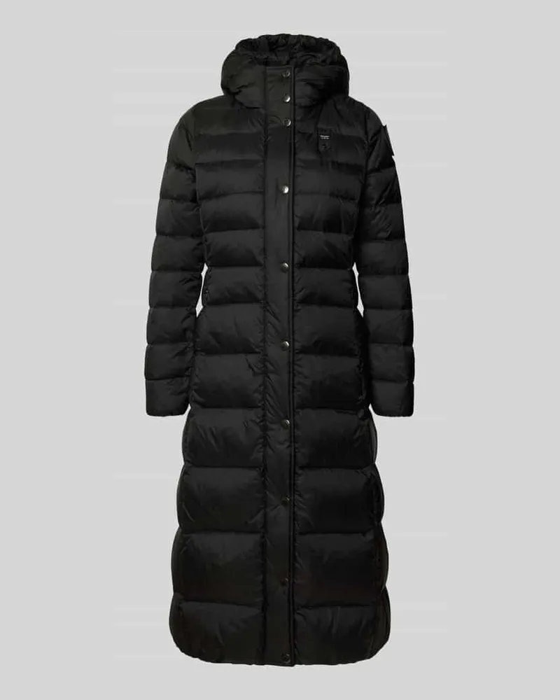 Blauer Steppmantel mit Kapuze Modell 'ANITA Black