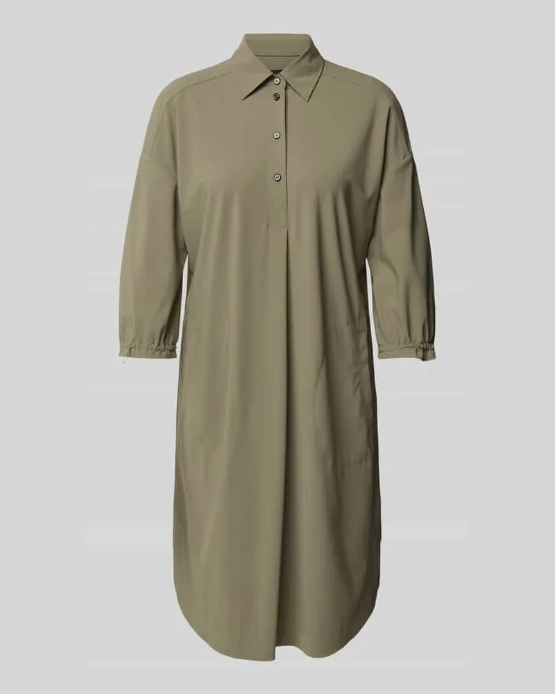 Marc Cain Knielanges Hemdblusenkleid mit 1/2-Arm Oliv