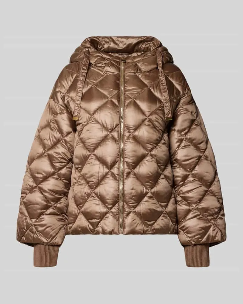 Stefanel Oversized Steppjacke mit Kapuze Beige