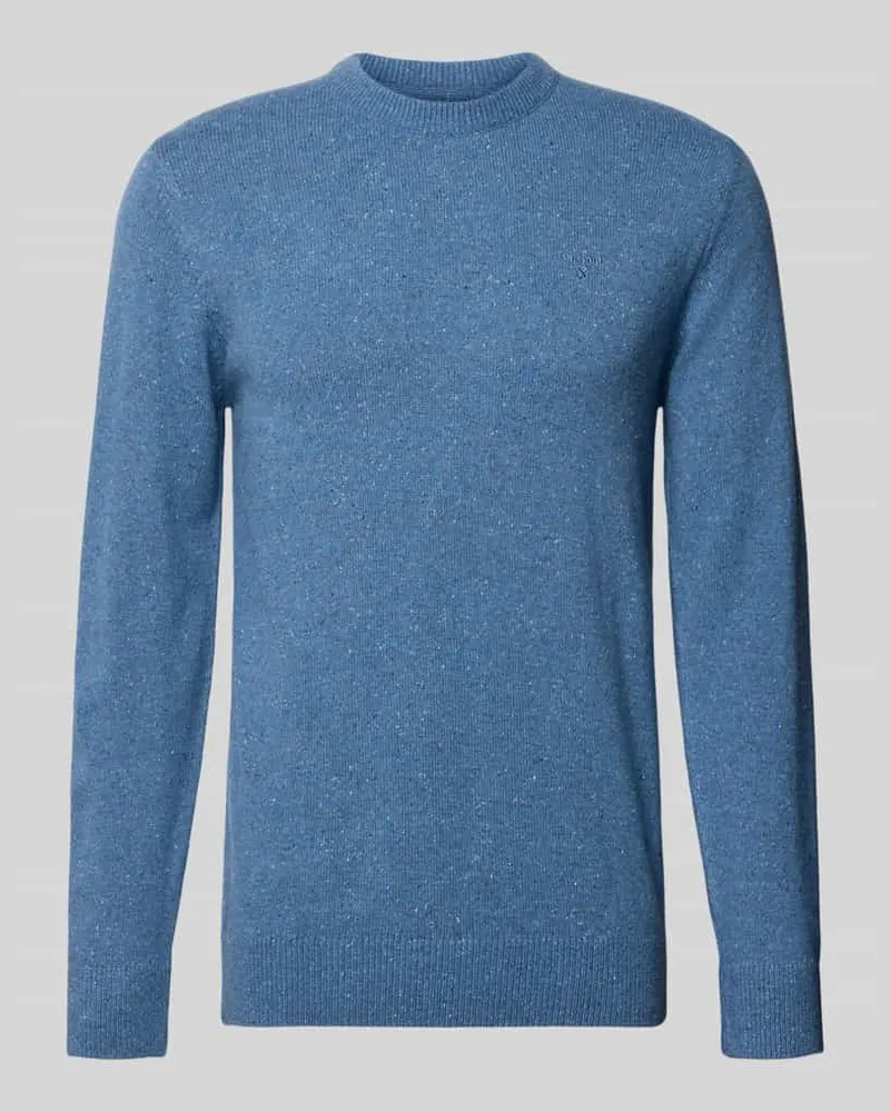 Barbour Pullover aus Woll-Seide-Mix mit Rundhalsausschnitt Modell 'TISBURY Hellblau
