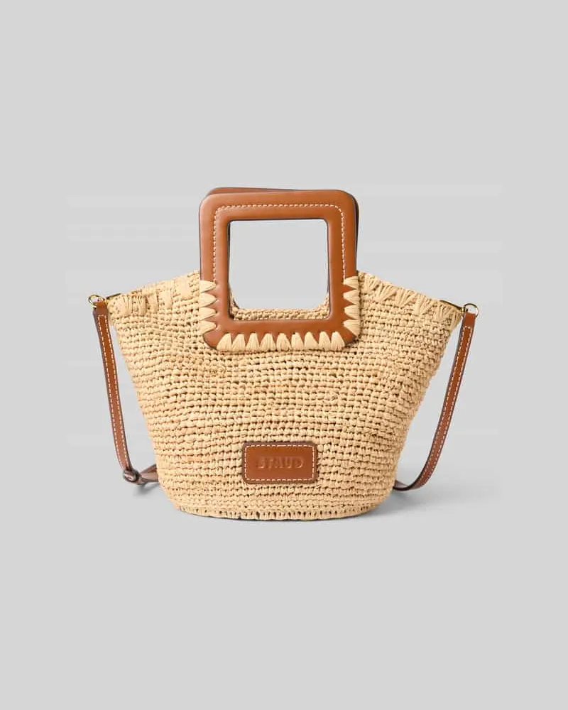 STAUD Handtasche mit Tragehenkeln Modell 'SHIRLEY RAFFIA Sand