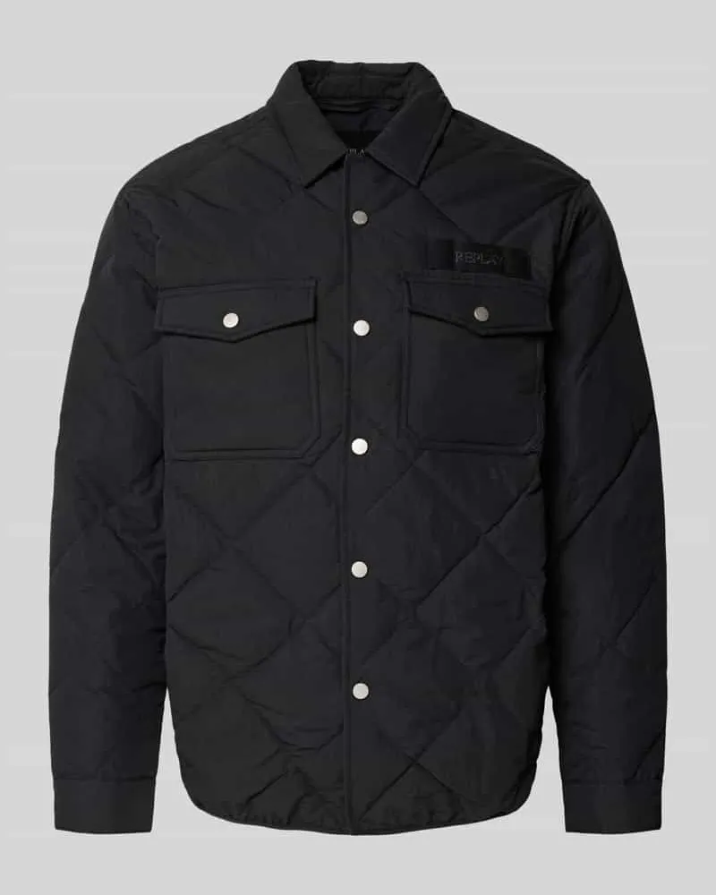 Replay Hemdjacke mit Kentkragen Black