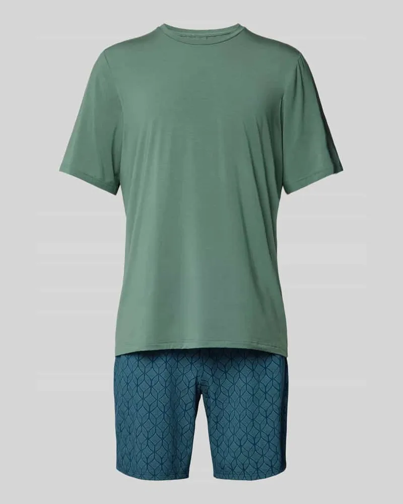 Schiesser Pyjama mit Rundhalsausschnitt Schilf
