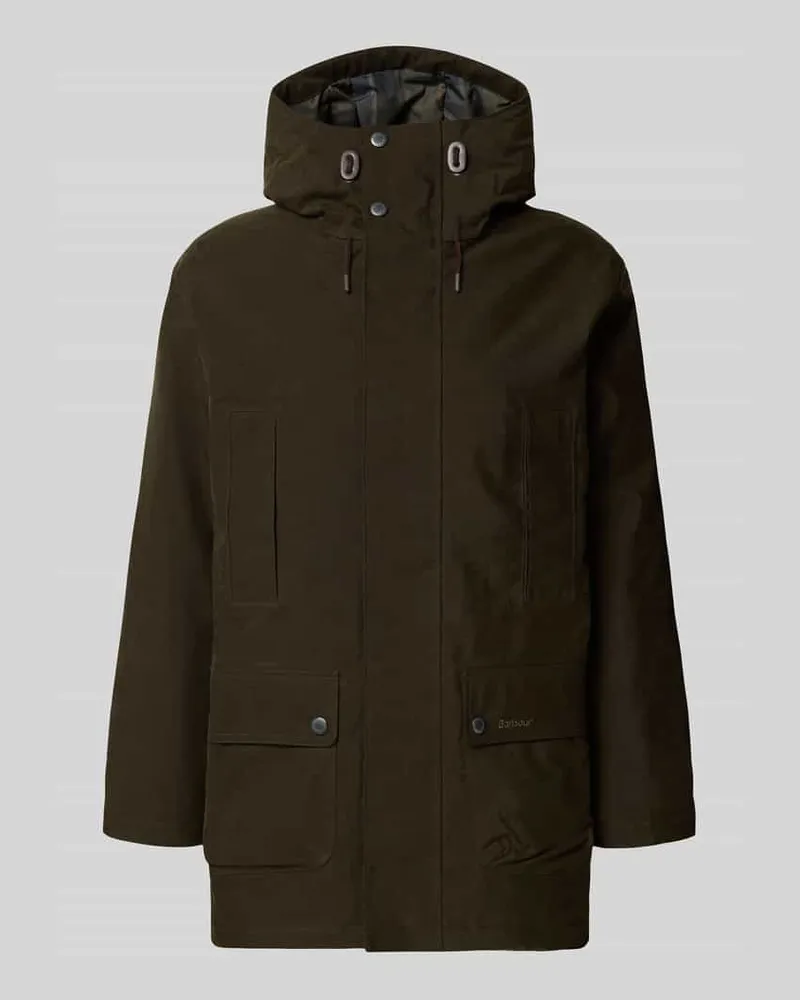 Barbour Regular Fit Funktionsjacke mit Kapuze Oliv