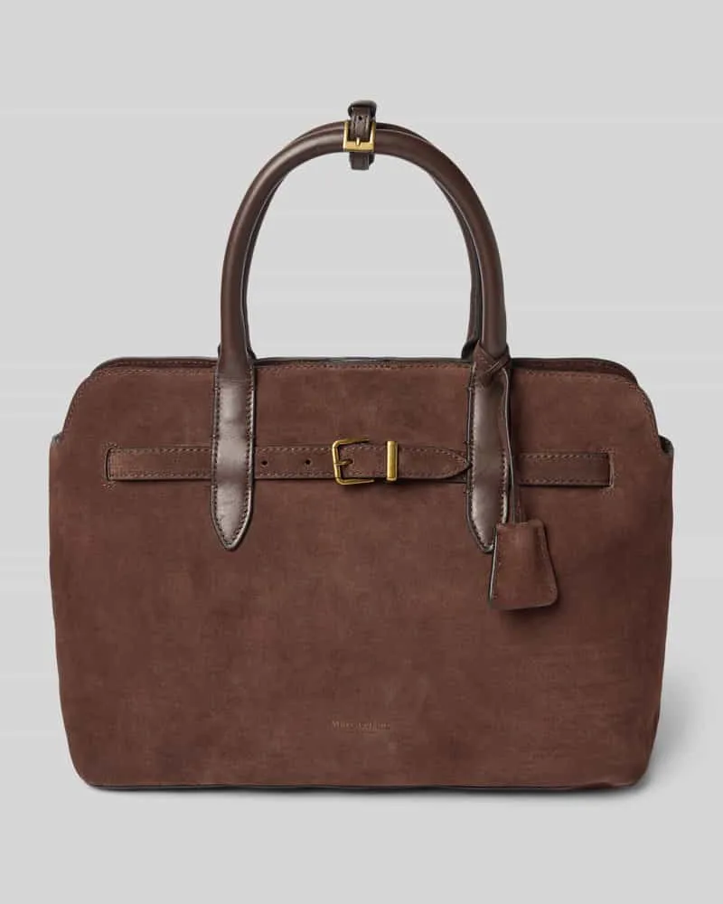 Marc O'Polo Shopper aus echtem Rindsvelours Dunkelbraun