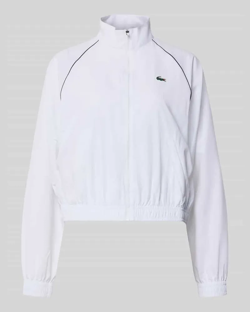 Lacoste Relaxed Fit Trainingsjacke mit Logo-Patch Weiss