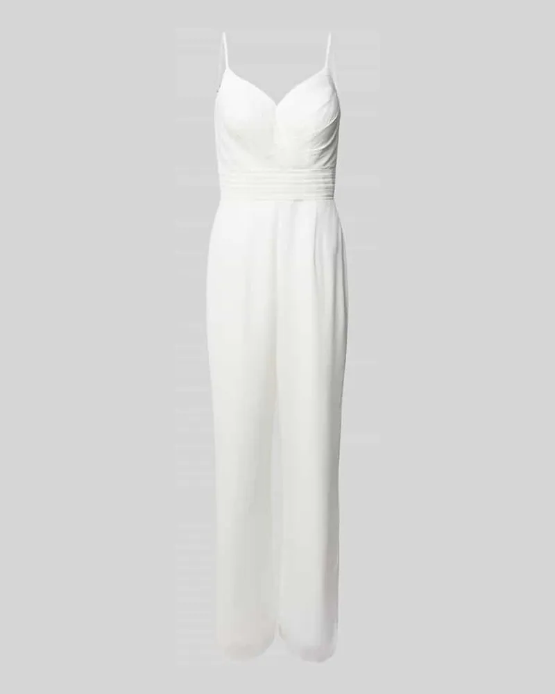LUXUAR Jumpsuit mit Spaghettiträgern Offwhite