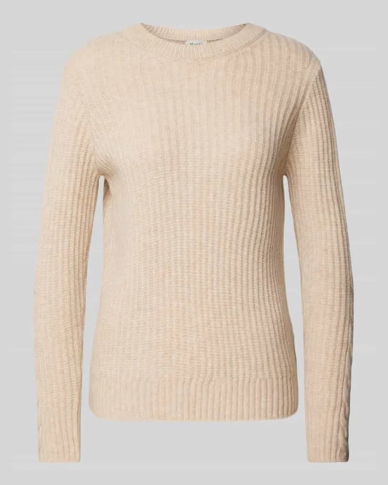 Maerz Strickpullover mit gerippten Abschlüssen Beige
