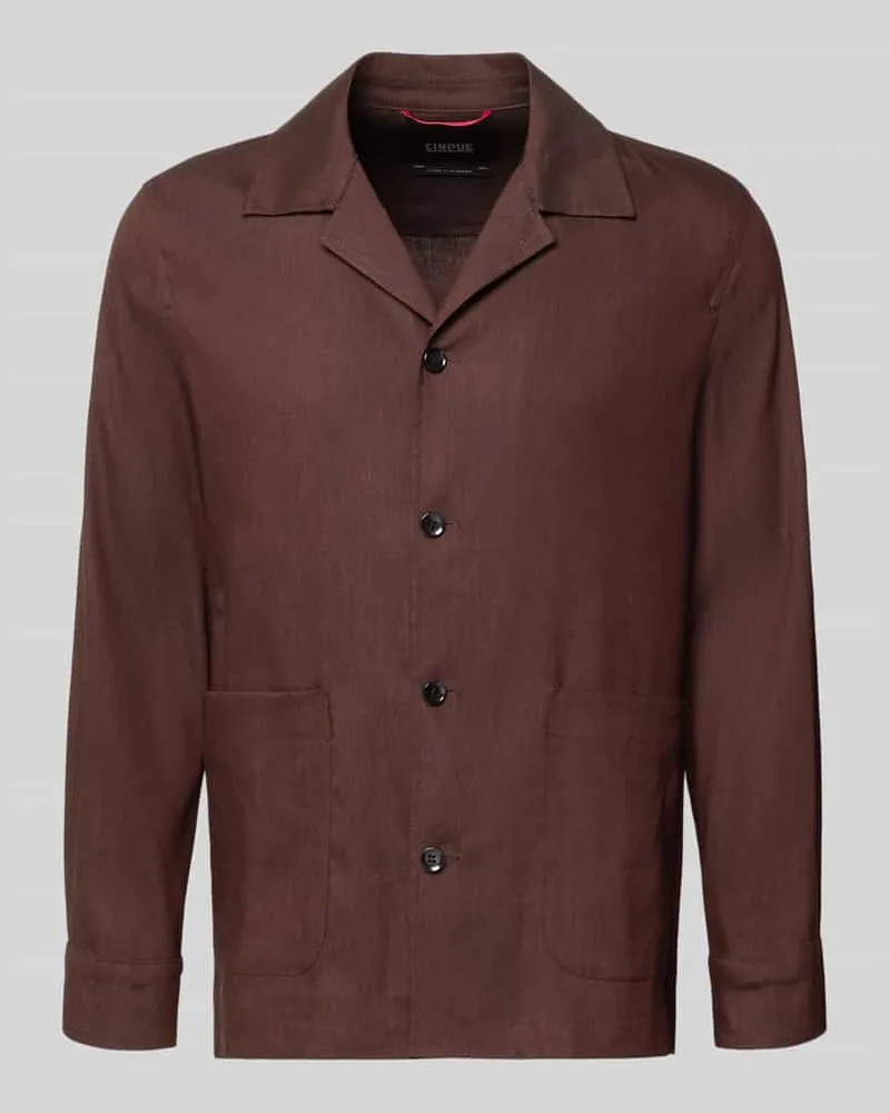 cinque Regular Fit Hemdjacke aus Leinen-Mix Modell 'Malte Pflaume