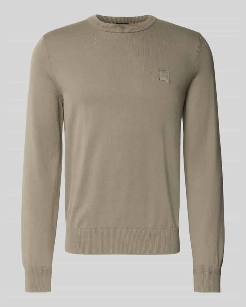 HUGO BOSS Regular Fit Pullover aus Baumwoll-Kaschmir-Mix MODELL 'KANOVANO Hellbraun