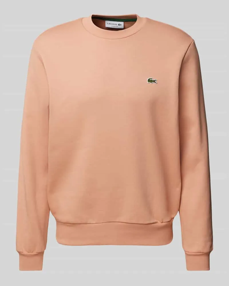 Lacoste Sweatshirt mit Label-Badge Rostrot