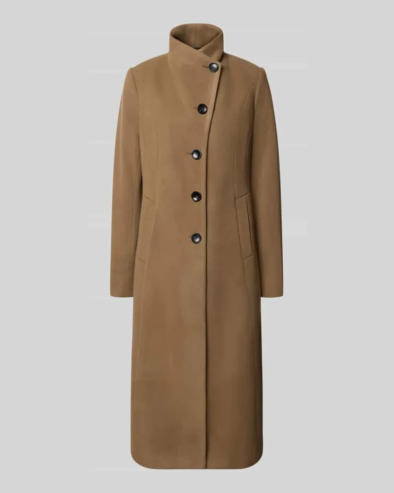 Milo Coats Regular Fit Mantel mit Stehkragen Modell 'NADA Taupe