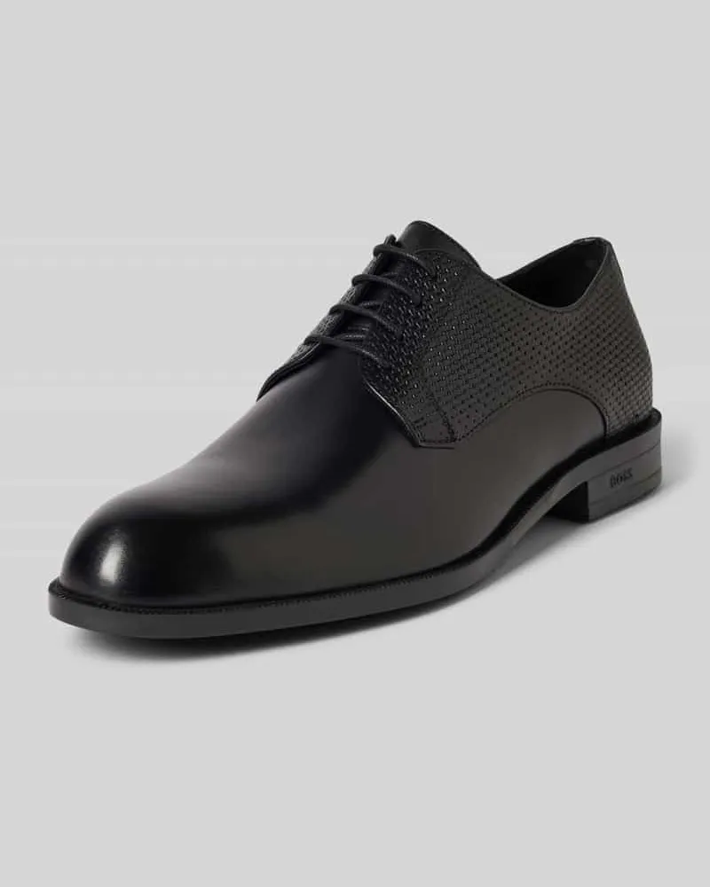 HUGO BOSS Derby in Flecht-Optik Modell 'Tayil Black