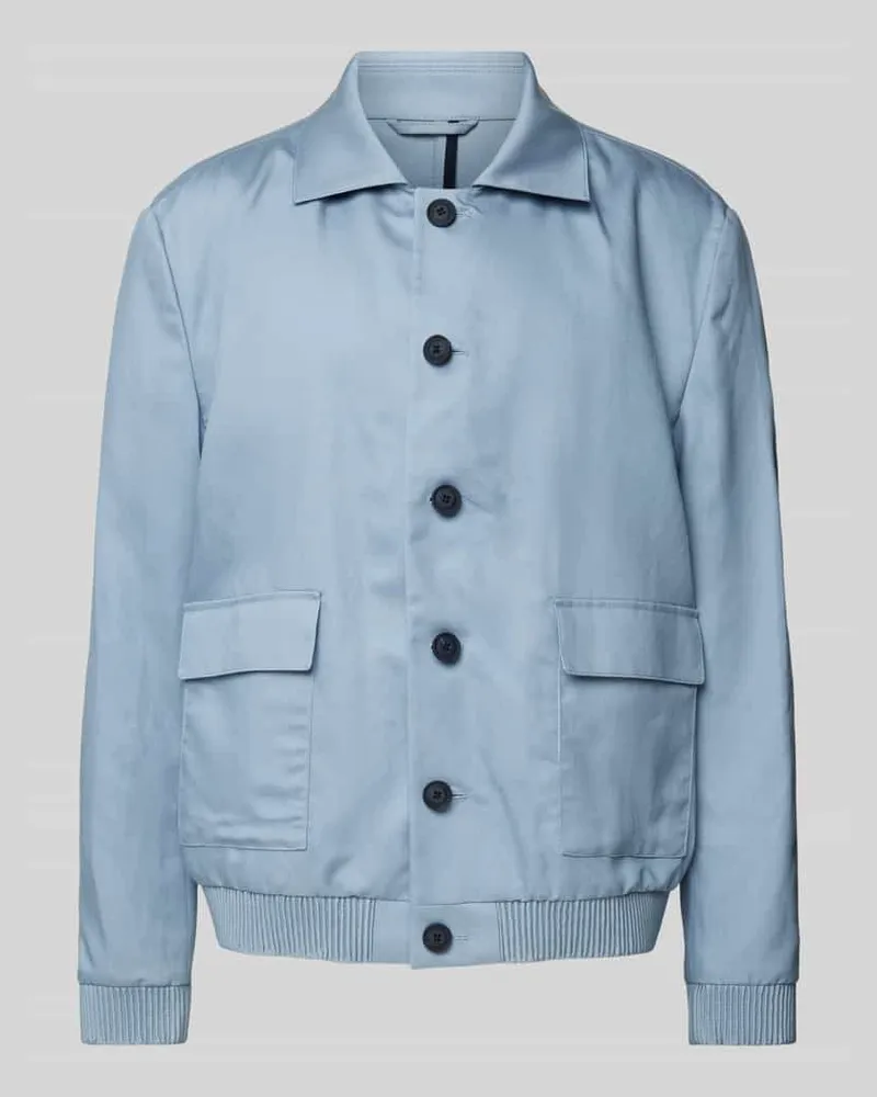 HUGO BOSS Blouson mit aufgesetzten Pattentaschen Modell 'Ukashi Rauchblau