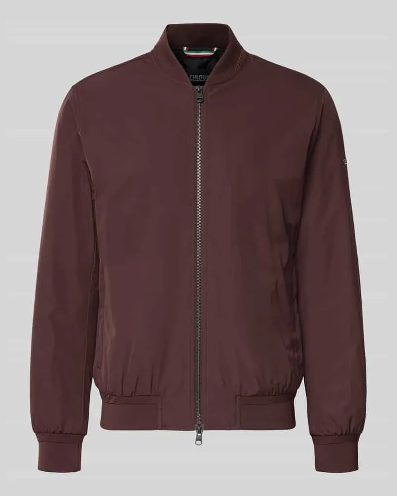 cinque Regular Fit Jacke mit Stehkragen Modell 'Rapid Dunkelrot