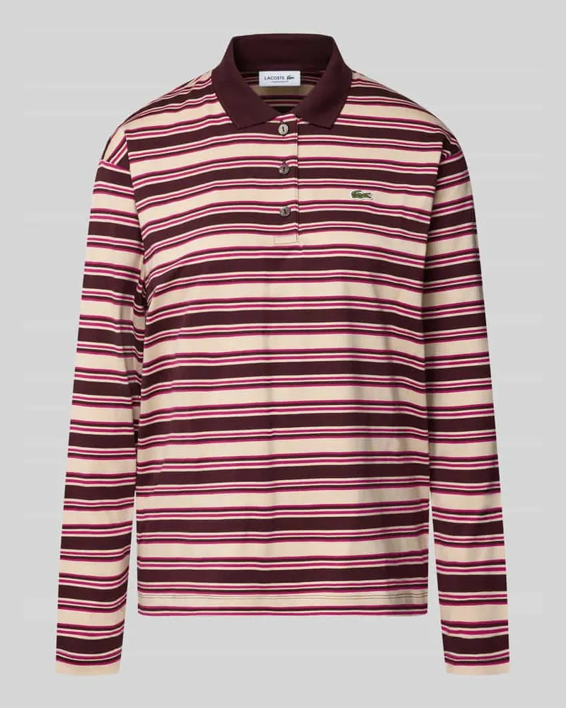 Lacoste Poloshirt mit Logo-Patch Bordeaux
