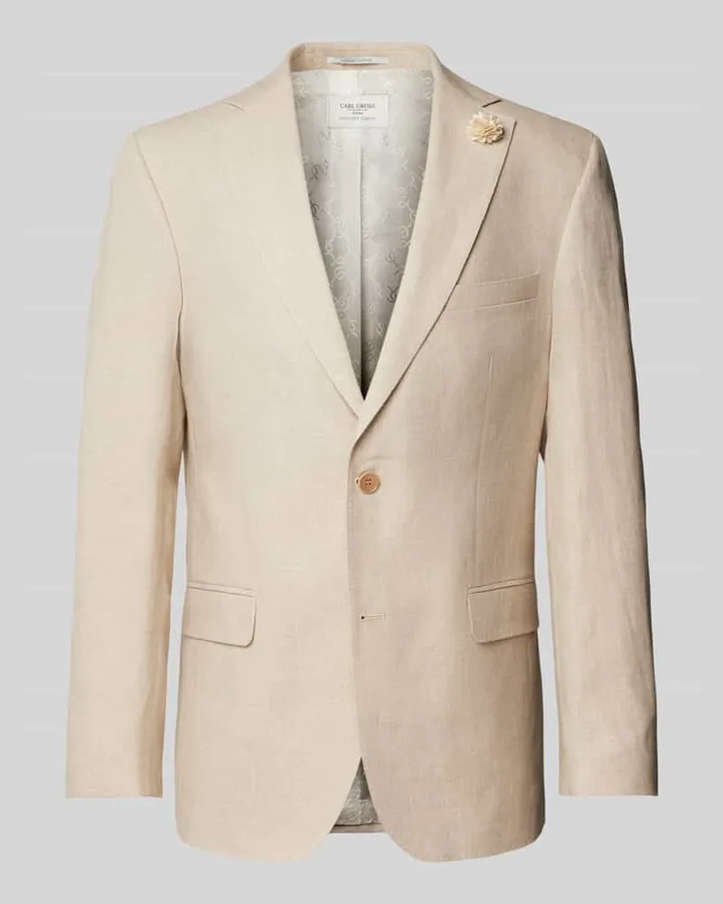 Carl Gross Regular Fit Anzugsakko aus hochwertigem Leinen-Mix Modell 'TANNON Beige