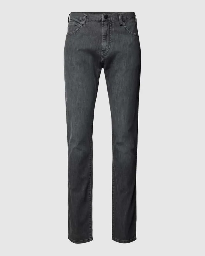 Emporio Armani Regular Fit Jeans mit Label-Applikation Anthrazit