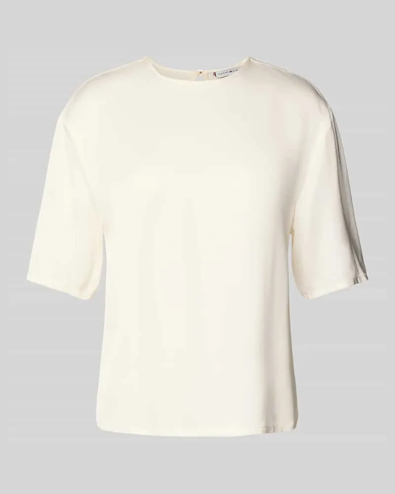 Tommy Hilfiger Relaxed Fit Bluse aus Satin Weiss