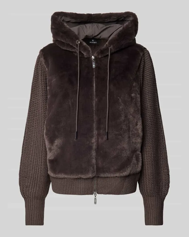 monari Strickjacke mit Kapuze Dunkelbraun
