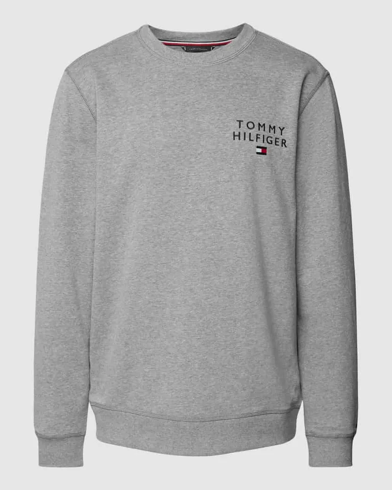 Tommy Hilfiger Sweatshirt mit gerippten Abschlüssen Modell 'TRACK TOP HWK Mittelgrau