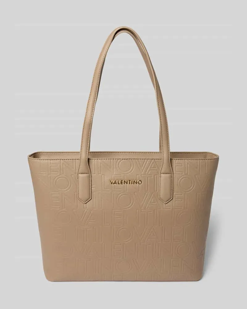 Valentino Garavani Shopper mit Logo-Muster und Label-Applikation Modell 'PANSY Taupe