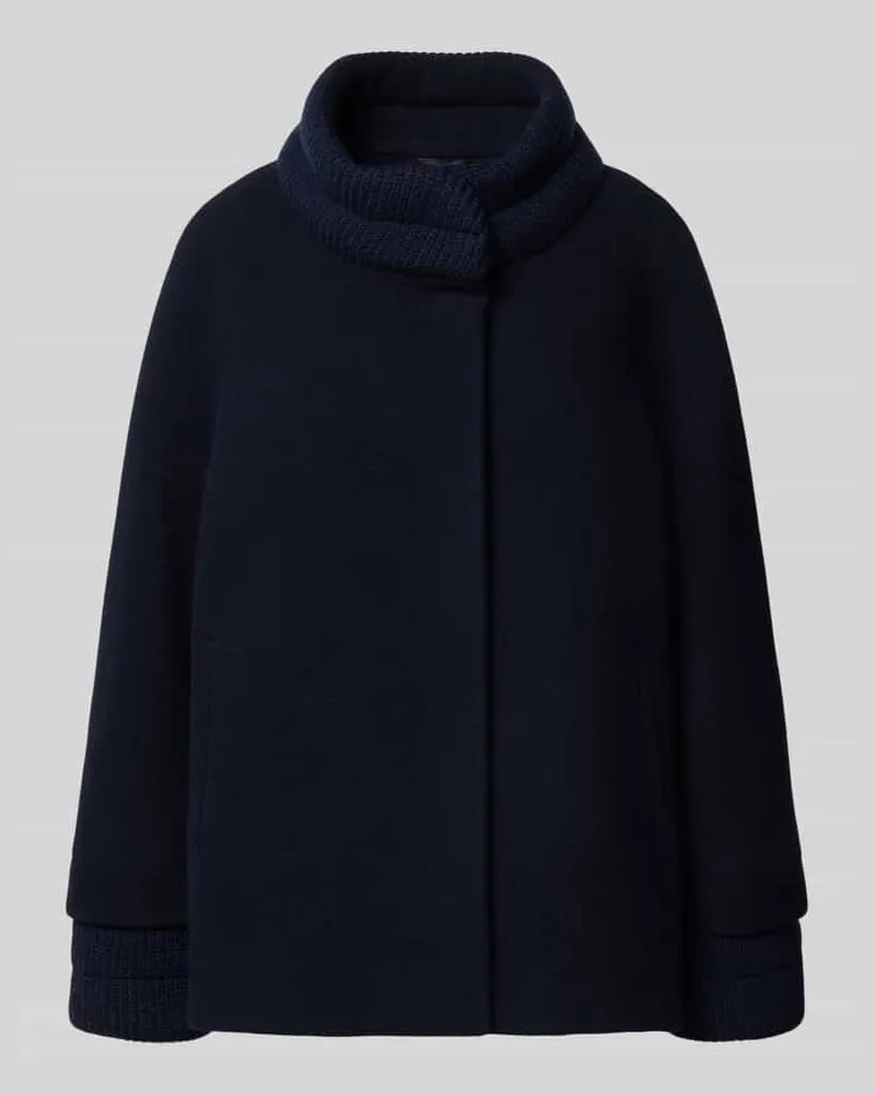 Cinzia Rocca Wolljacke mit Stehkragen Marine