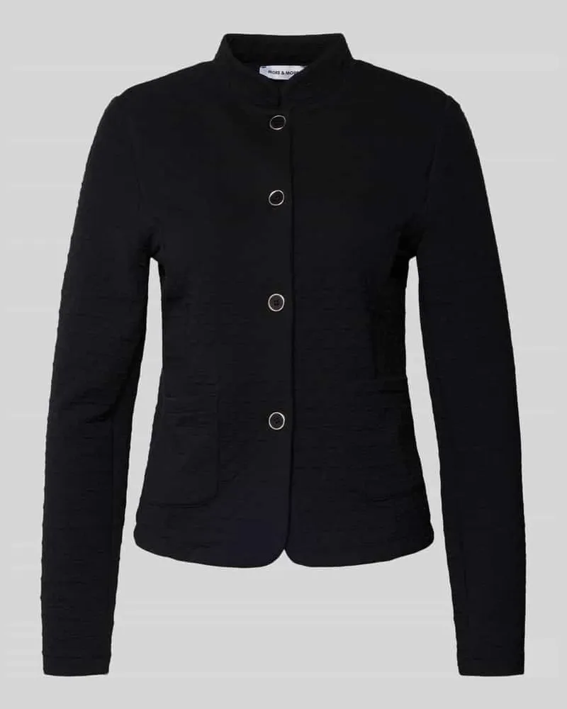 More & More Slim Fit Blazer mit Stehkragen Black