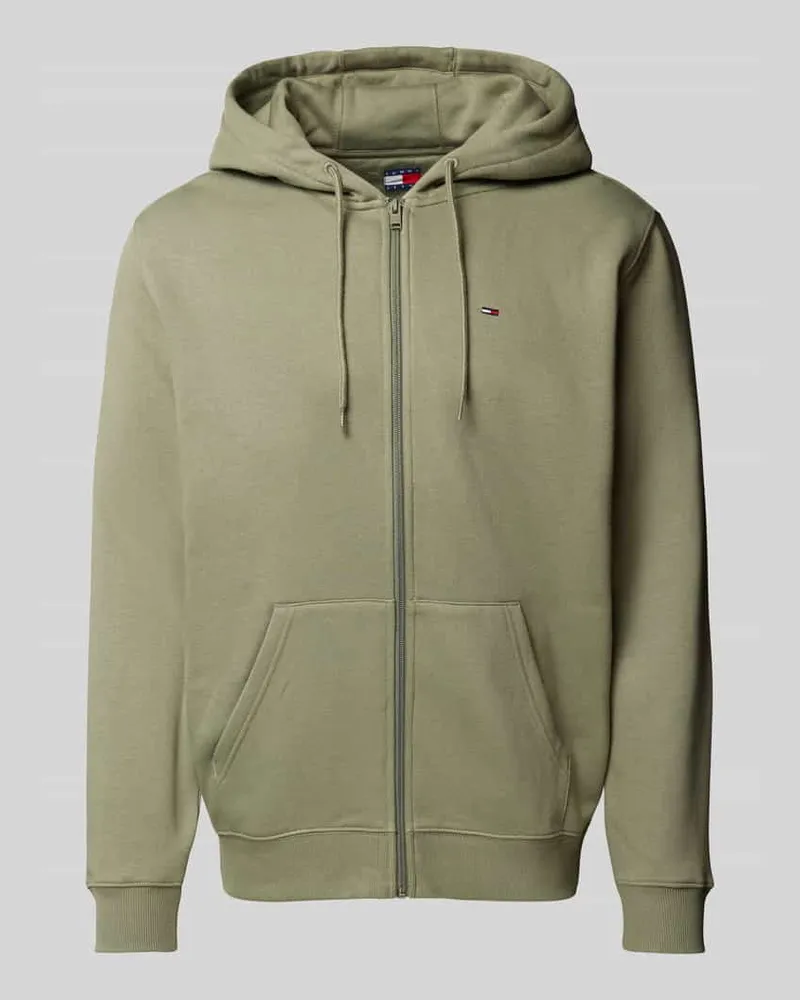 Tommy Hilfiger Regular Fit Sweatjacke aus Baumwoll-Mix Oliv