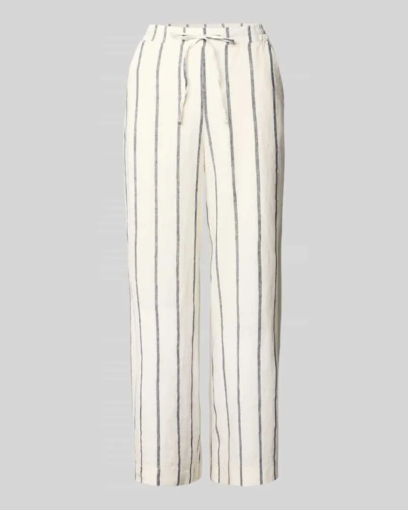 MAC Jeans Straight Fit Leinenhose aus reinen Leinen Modell 'Callie Weiss