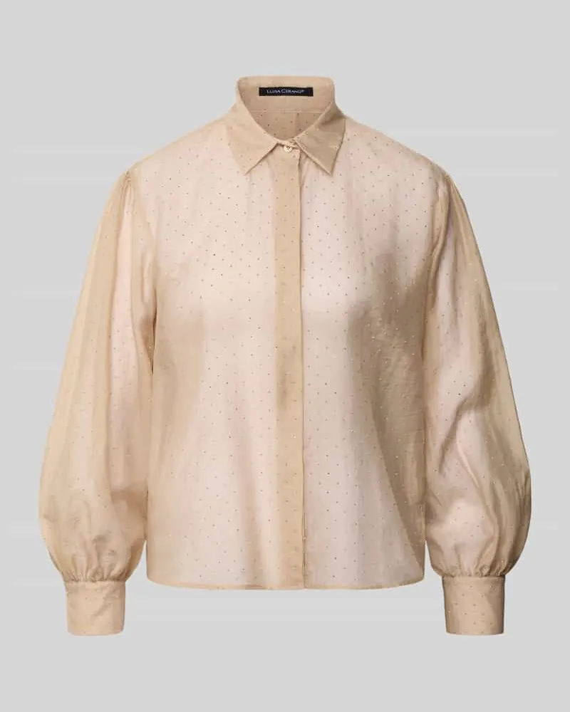 Luisa Cerano Hemdbluse mit Raffungen Sand
