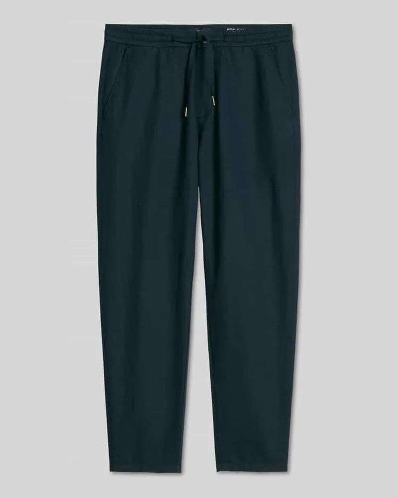 Marc O'Polo Relaxed Fit Hose aus Baumwolle-Leinen-Mix mit Tunnelzug Modell 'BELSBO Marine