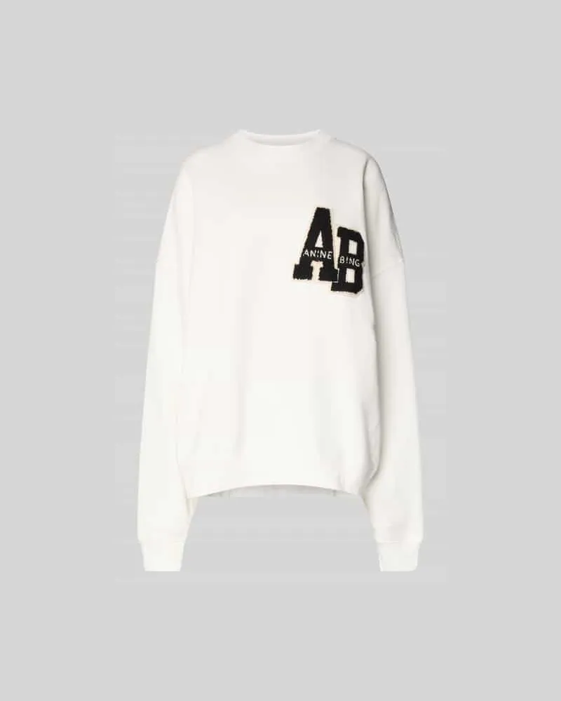 Anine Bing Oversized Sweatshirt mit Label-Detail Offwhite