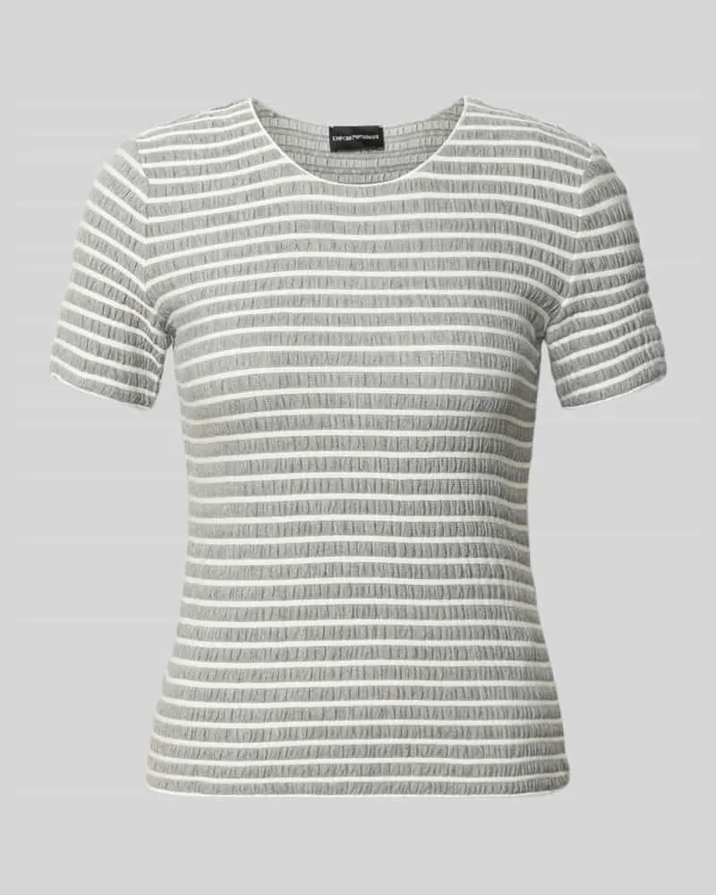 Emporio Armani T-Shirt aus Viskose-Mix mit Rundhalsausschnitt Hellgrau