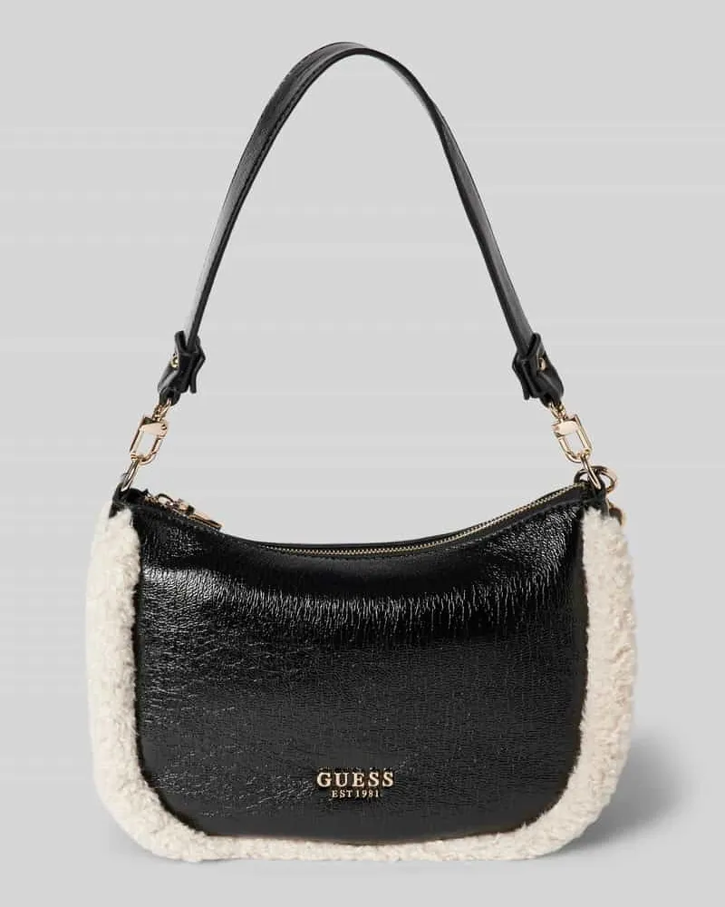 Guess Hobo Bag mit Kunstfell-Besatz Modell 'DAVIKA Black
