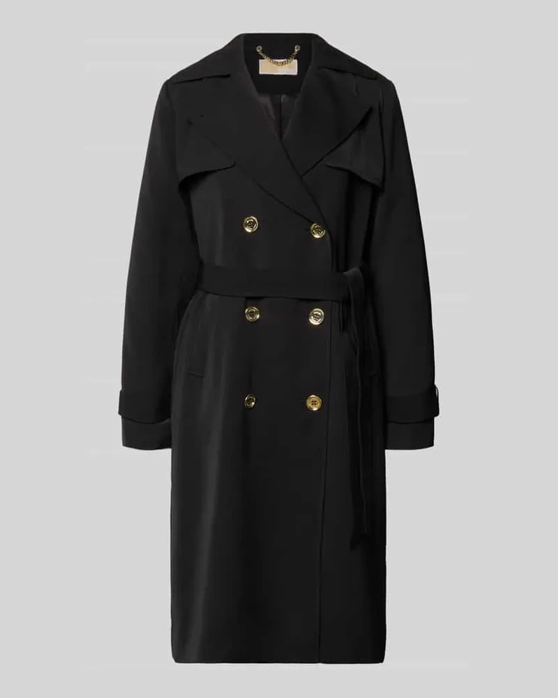 Michael Kors Zweireihiger Trenchcoat mit Bindegürtel Black