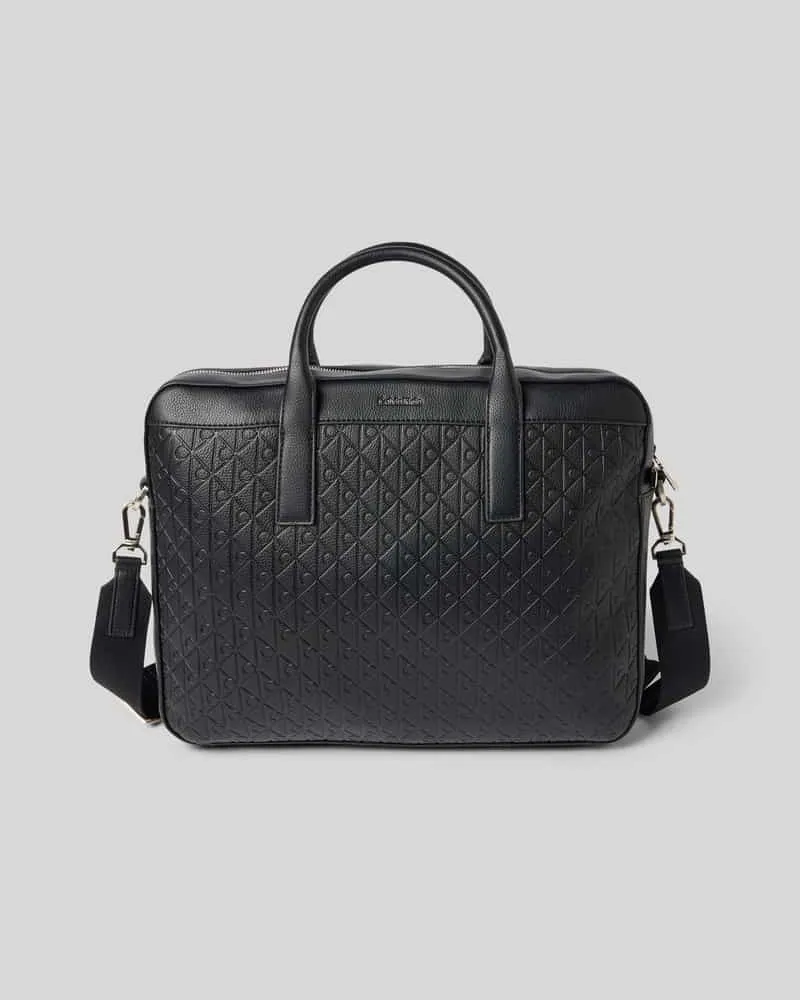 Calvin Klein Laptop-Tasche mit Logo-Applikation Modell 'Emboss Black