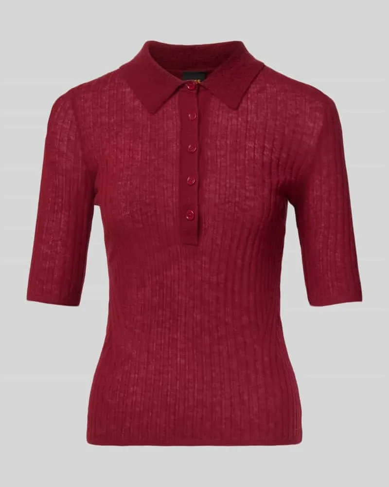 HUGO BOSS Slim Fit Strick-Poloshirt aus Schurwoll-Mix Modell 'C_FUGANO Bordeaux