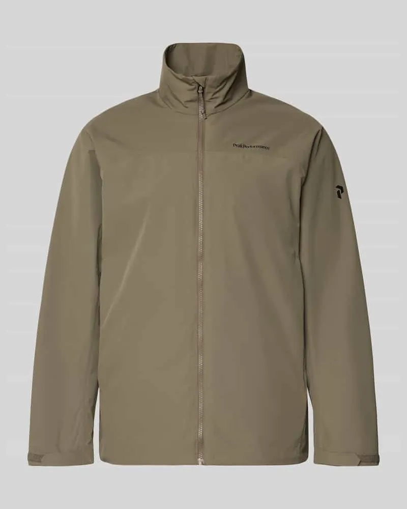 Peak Performance Softshell-Jacke mit Label-Details Schlamm