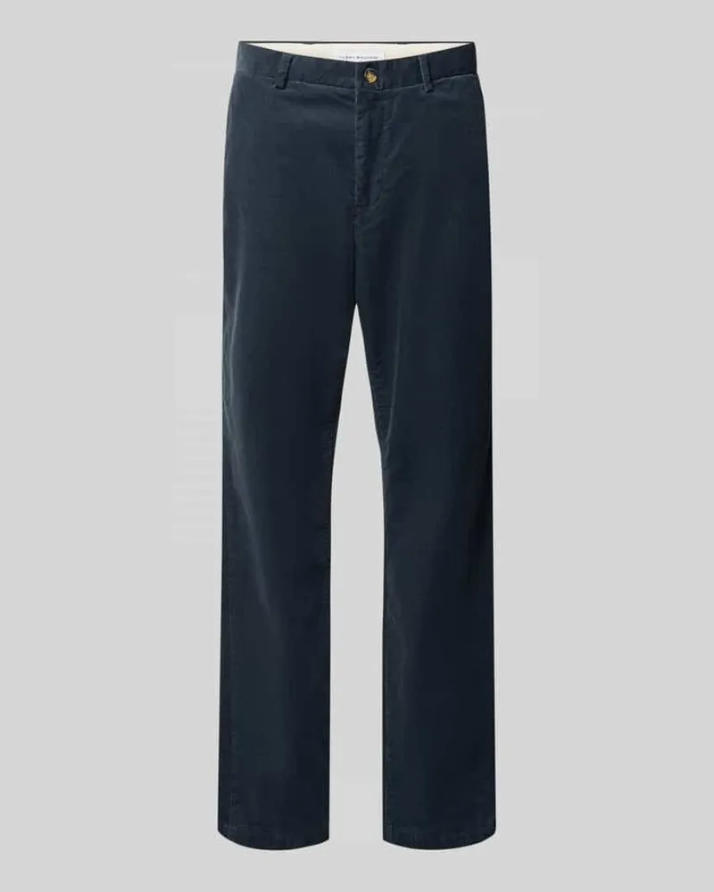 Tommy Hilfiger Slim Fit Cordhose aus Baumwoll-Mix Petrol