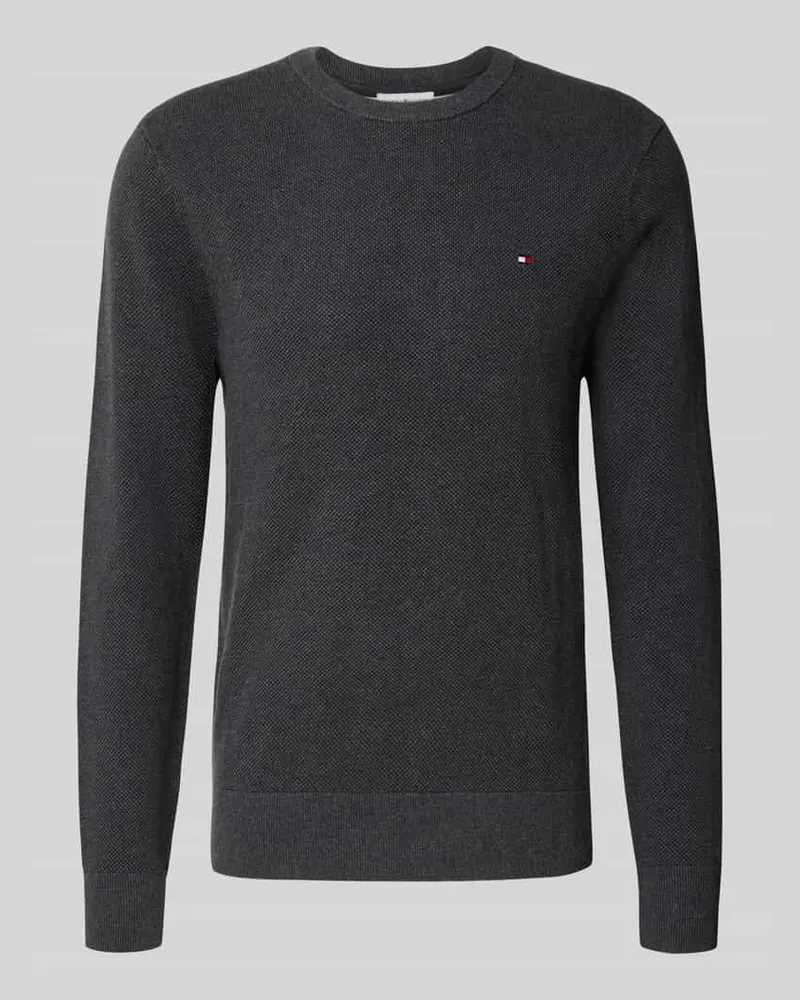 Tommy Hilfiger Regular Fit Pullover aus reiner Baumwolle Anthrazit