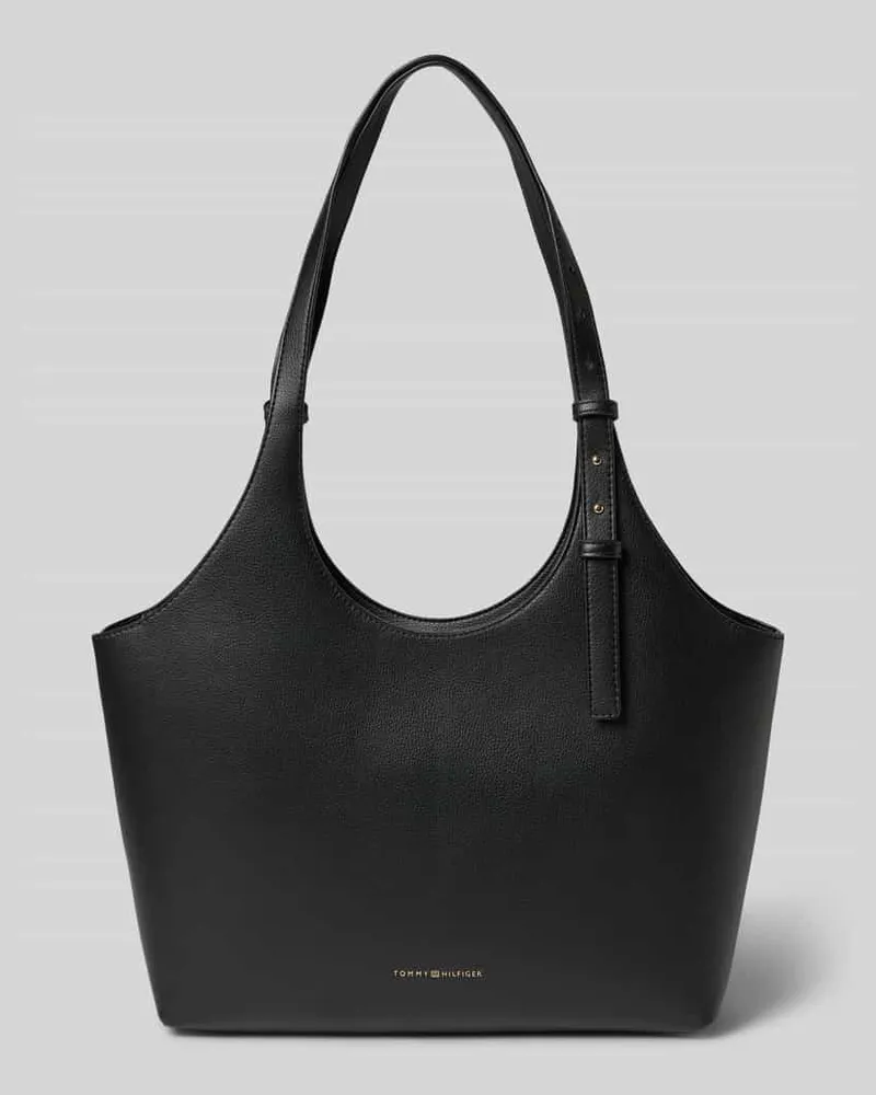 Tommy Hilfiger Shopper in genarbtem Leder-Optik Black