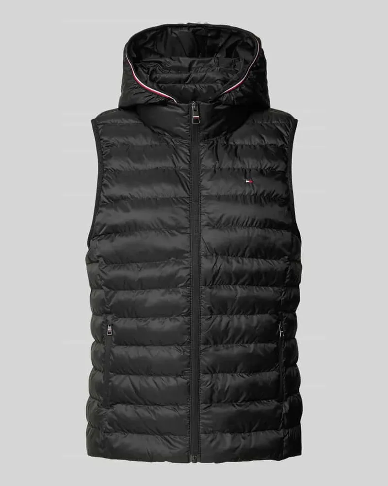 Tommy Hilfiger Regular Fit Steppweste mit Kapuze Black